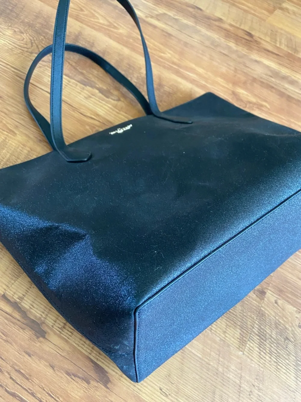 Kate Spade Joeley Black Glitter Zip Top Tote